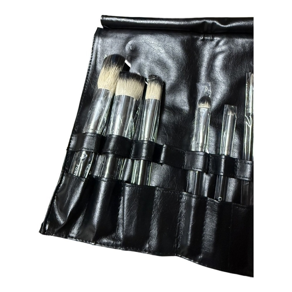 Makeup Artist Style Brush Set Black Faux Leather Case NWOT - Picture 3 of 5